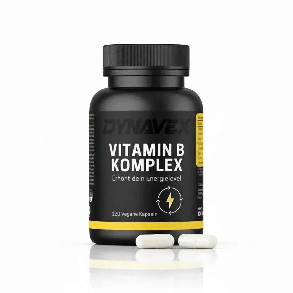 VITAMIN B Komplex von DYNAVEX in 120 veganen und halal Kapseln, hochdosiert, für Energie und Wohlbefinden
