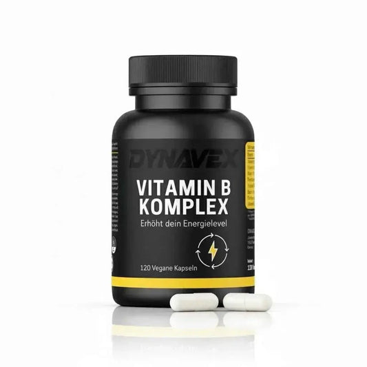 VITAMIN B Komplex von DYNAVEX in 120 veganen und halal Kapseln, hochdosiert, für Energie und Wohlbefinden